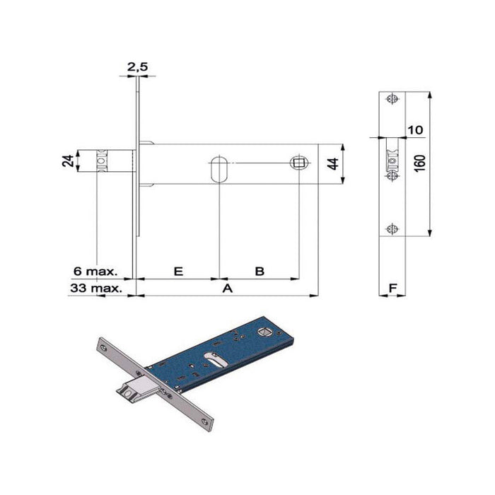 Serratura Inf.Fasce All 16 E60 390 Omec
