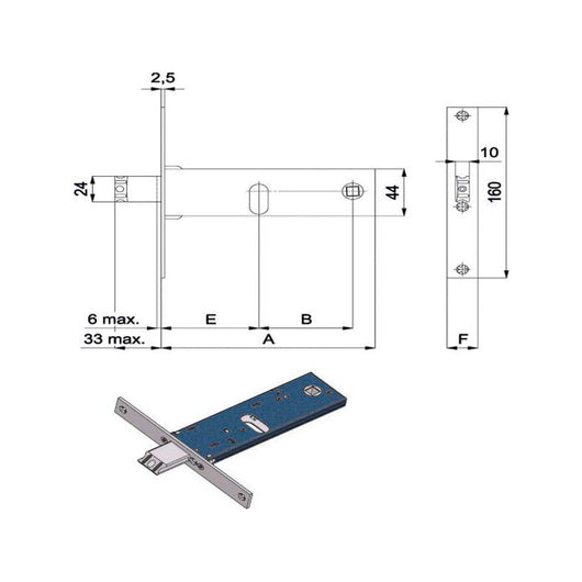 Serratura Inf.Fasce All 16 E80 890 Omec