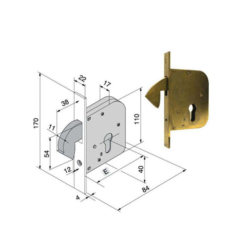 Serratura Inf.Ferro 068.50.00.0 Welka