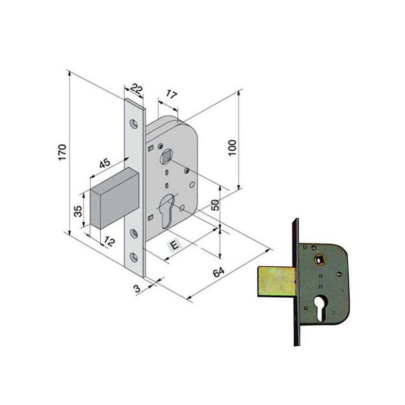 Serratura Inf.Ferro 069.30.00.0 Welka