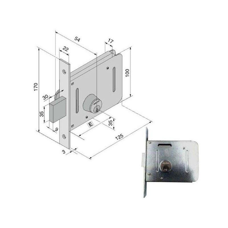 Serratura Inf.Ferro 605.00.00.1 051.50.00.0 Welka