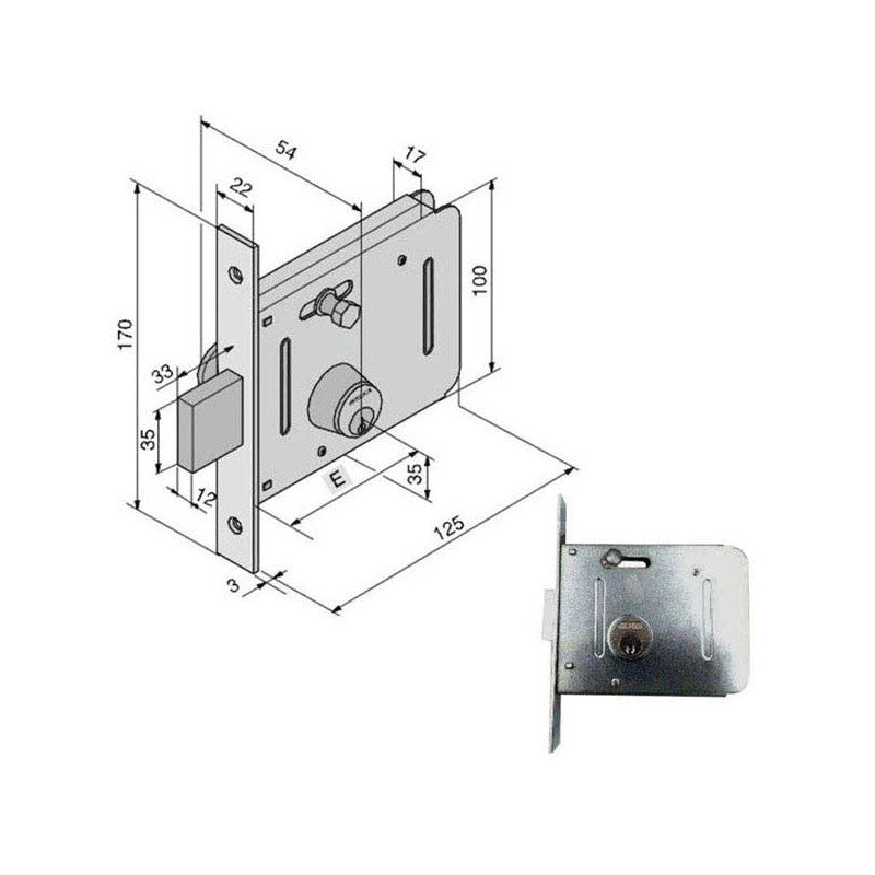 Serratura Inf.Ferro 605.00.00.1 053.50.00.0 Welka