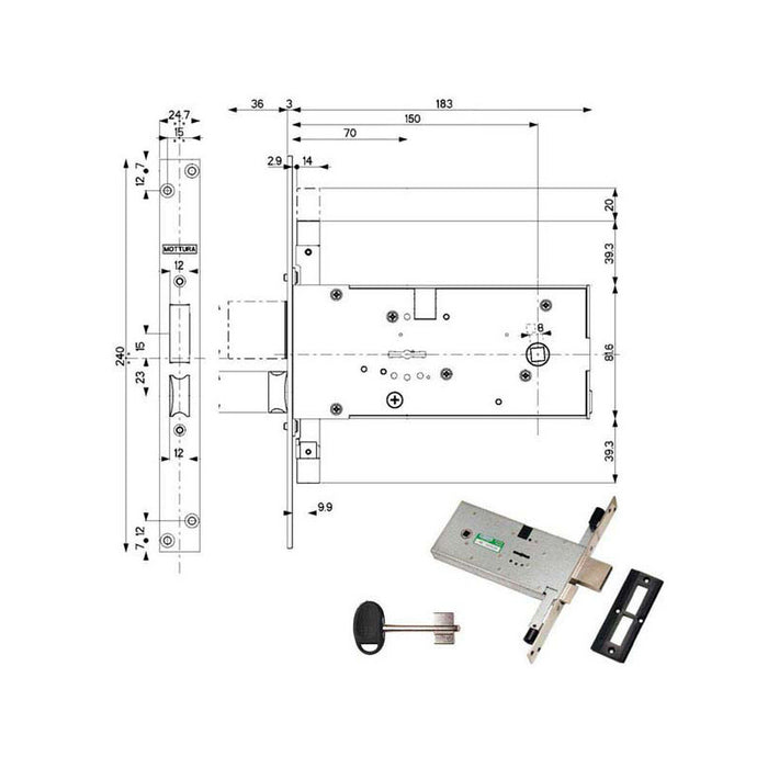 Serratura Infilare Fasce All 41823 Mottura