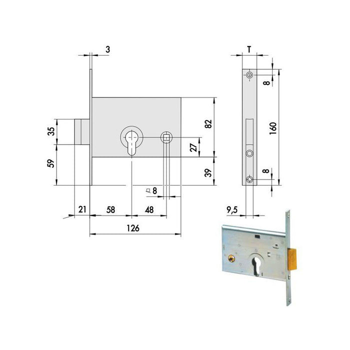 Serratura Infilare Fasce All 44145-60-0 Cisa