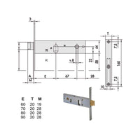 Serratura Infilare Fasce All 44151-60-0 Cisa