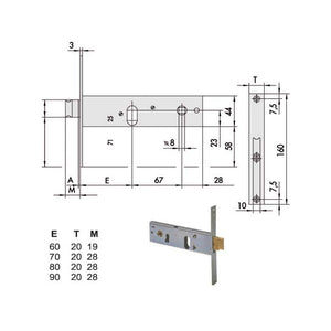 Serratura Infilare Fasce All 44151-60-0 Cisa