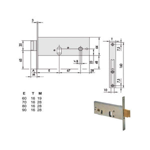 Serratura Infilare Fasce All 44155-80-0 Cisa