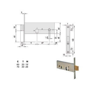 Serratura Infilare Fasce All 44156-70-0 Cisa