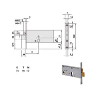 Serratura Infilare Fasce All 44370-70-0 Cisa