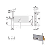 Serratura Infilare Fasce All 44371-70-0 Cisa