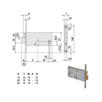 Serratura Infilare Fasce All 44460-70-0 Cisa