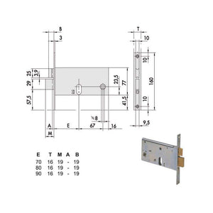 Serratura Infilare Fasce All 44460-90-0 Cisa