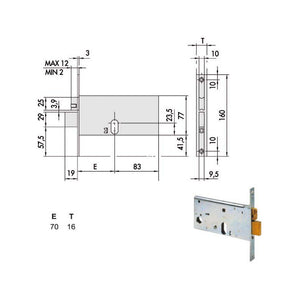 Serratura Infilare Fasce All 44470-70-0 Cisa