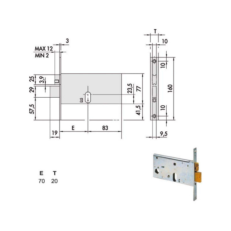 Serratura Infilare Fasce All 44471-70-0 Cisa