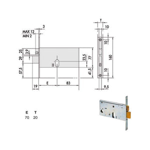 Serratura Infilare Fasce All 44471-70-0 Cisa