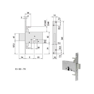 Serratura Infilare Fasce All 56016-60-0 Cisa
