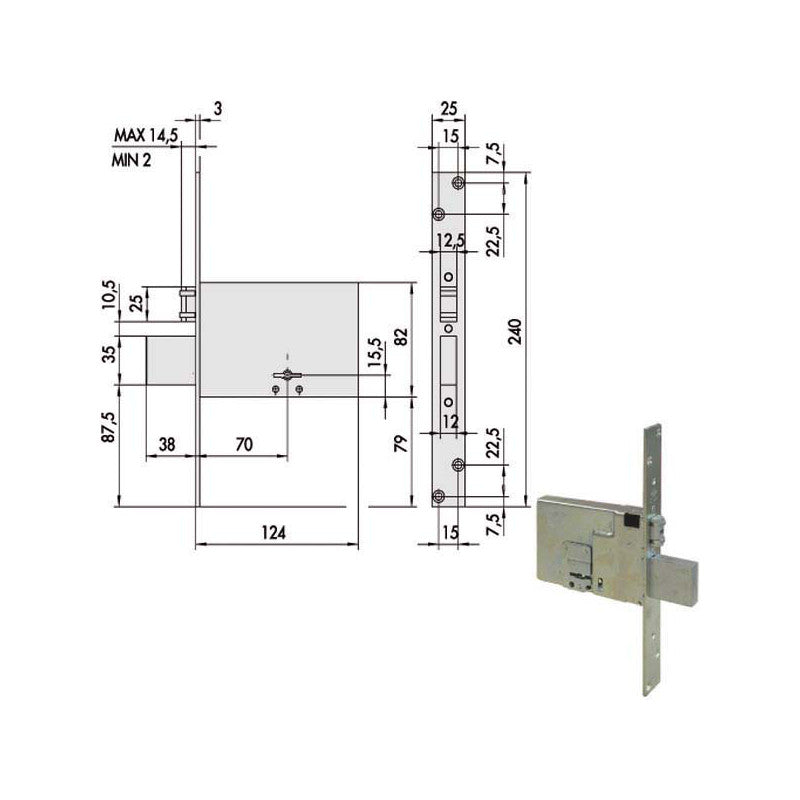 Serratura Infilare Fasce All 57320-73-0 Cisa