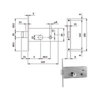 Serratura Infilare Fasce All F20 E 60 712602 Iseo