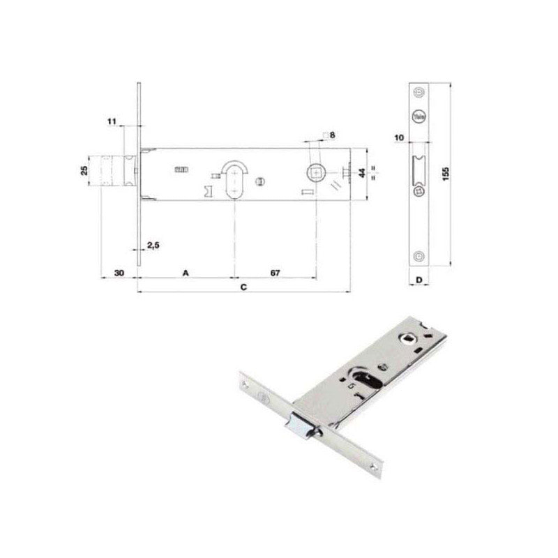 Serratura Infilare Fasce All Y87002-80-0 Yale