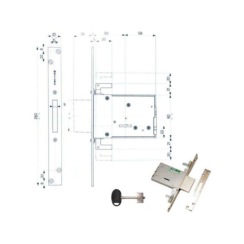 Serratura Infilare Ferro 40705 Mottura