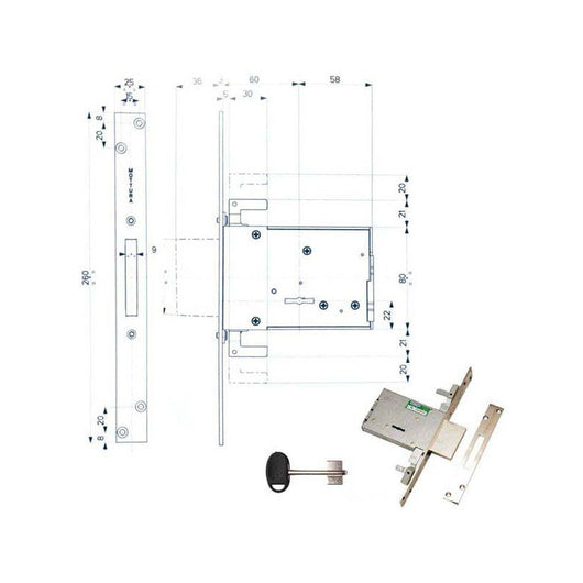 Serratura Infilare Ferro 40705 Mottura