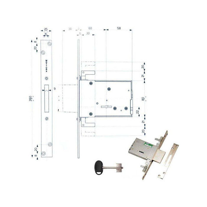 Serratura Infilare Ferro 40705 Mottura