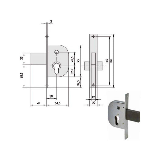 Serratura Infilare Ferro 42212-30-0 Cisa