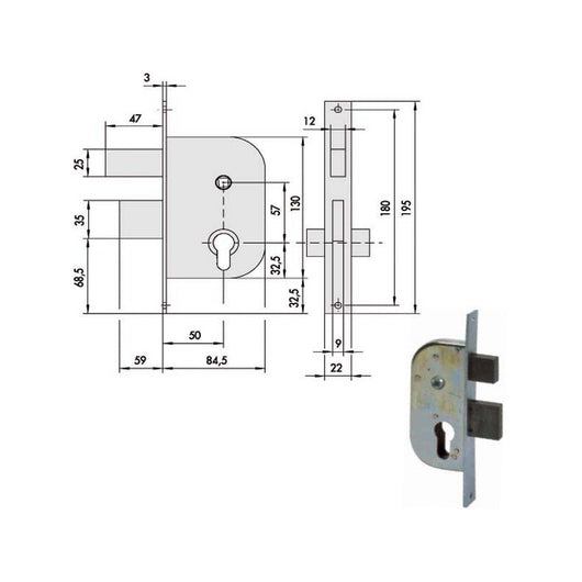 Serratura Infilare Ferro 42512-50-0 Cisa