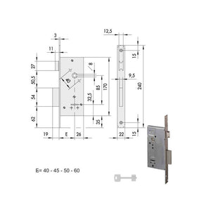 Serratura Infilare Ferro 57211-40-0 Cisa