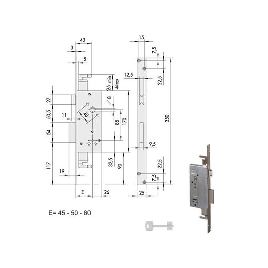 Serratura Infilare Ferro 57215-45-0 Cisa