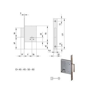 Serratura Infilare Ferro 57220-50-0 Cisa