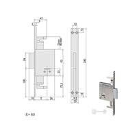 Serratura Infilare Ferro 57225-60-0 Cisa