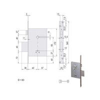 Serratura Infilare Ferro 57250-60-0 Cisa