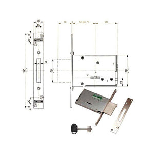 Serratura Infilare Ferro Dm E60 40701 Mottura