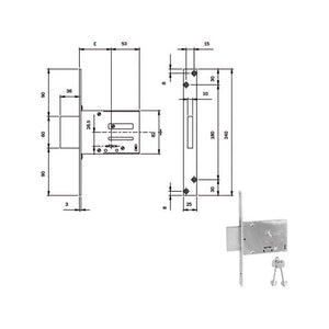 Serratura Infilare Ferro Dm E60 661604N Iseo