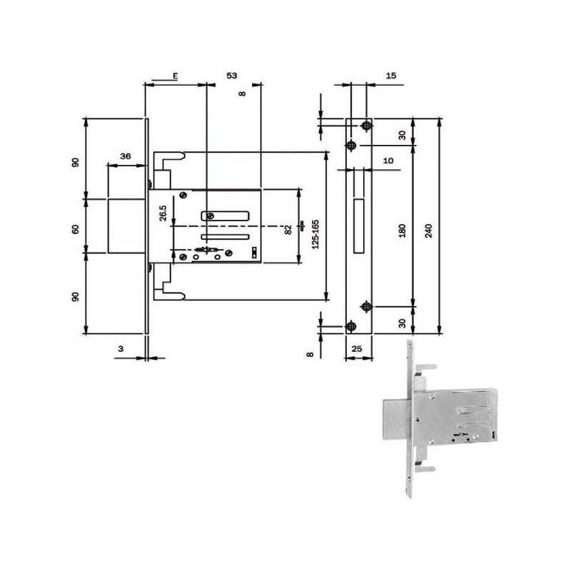 Serratura Infilare Ferro Dm E60 663604N Iseo