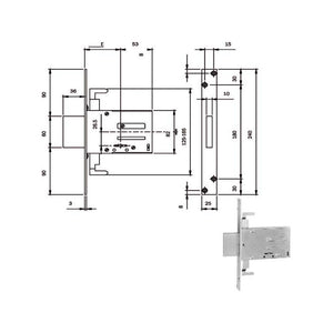 Serratura Infilare Ferro Dm E60 663604N Iseo