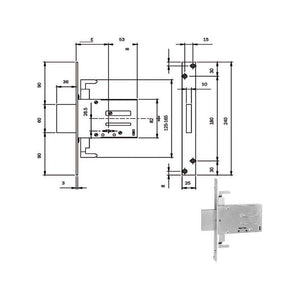 Serratura Infilare Ferro Dm E60 Ka 663604N.K Iseo