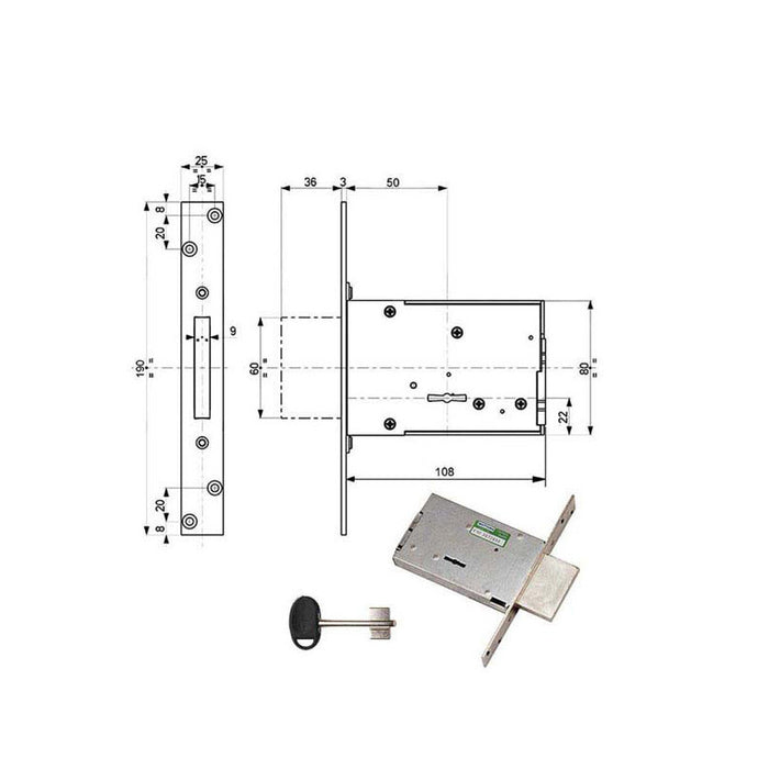 Serratura Infilare Ferro Ka 40704 Mottura