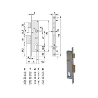 Serratura Infilare Montanti All 44221-25-0 Cisa