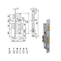 Serratura Infilare Montanti All 44225-25-0 Cisa