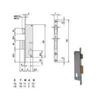 Serratura Infilare Montanti All 44230-15-0 Cisa