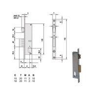 Serratura Infilare Montanti All 44231-15-0 Cisa