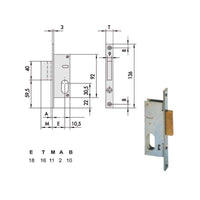Serratura Infilare Montanti All 44240-18-0 Cisa