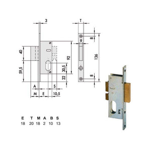 Serratura Infilare Montanti All 44246-18-0 Cisa