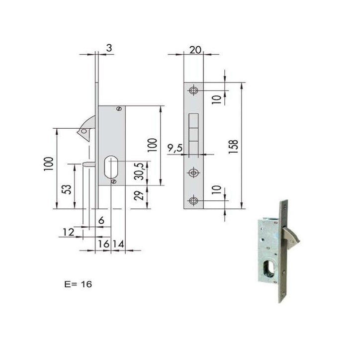 Serratura Infilare Montanti All 45010-16-0 Cisa