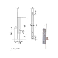 Serratura Infilare Montanti All 46210-35-0 Cisa