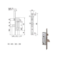 Serratura Infilare Montanti All 46215-35-0 Cisa