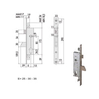 Serratura Infilare Montanti All 46225-25-0 Cisa