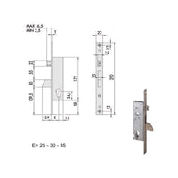 Serratura Infilare Montanti All 46230-35-0 Cisa